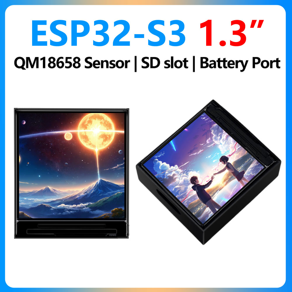 Lolin S3 - Waveshare ESP32-S3 1,3-Zoll-LCD-Mini-TV-Entwicklungsboard 240x240 IPS ST7789