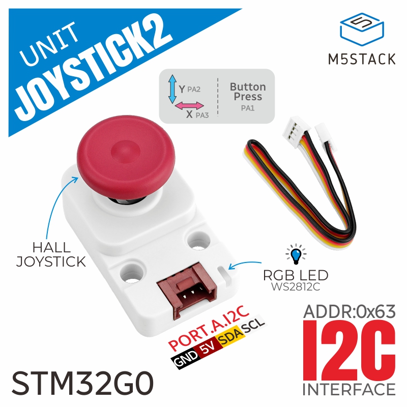 M5Stack Core2 - M5Stack Offizieller I2c-Joystick 2-Einheit (STM32G030)
