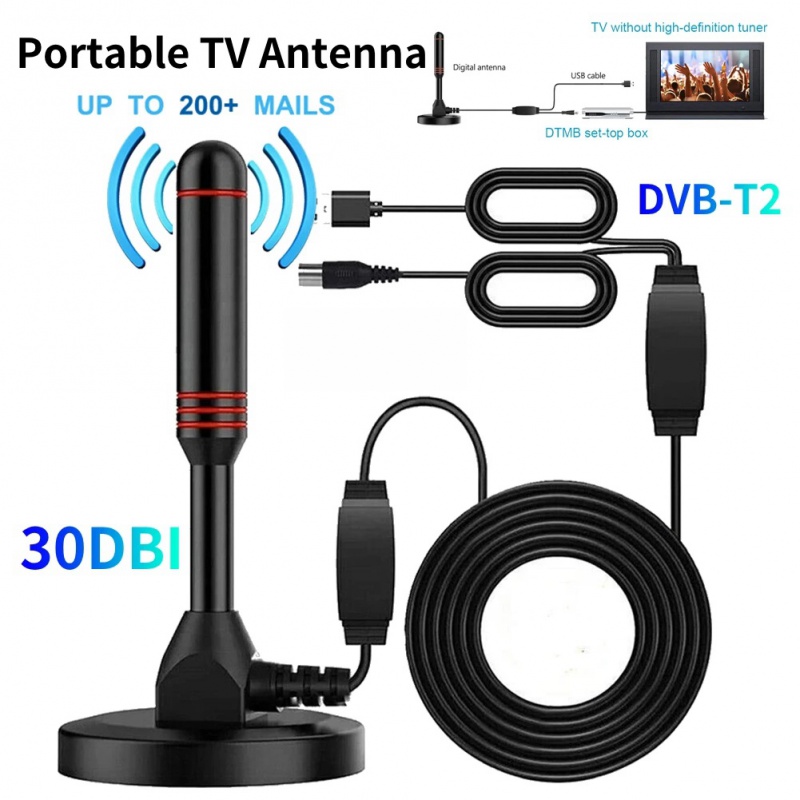 Devkitc - Tragbare HD-TV-Antenne Digital HD Aerial 30DBI