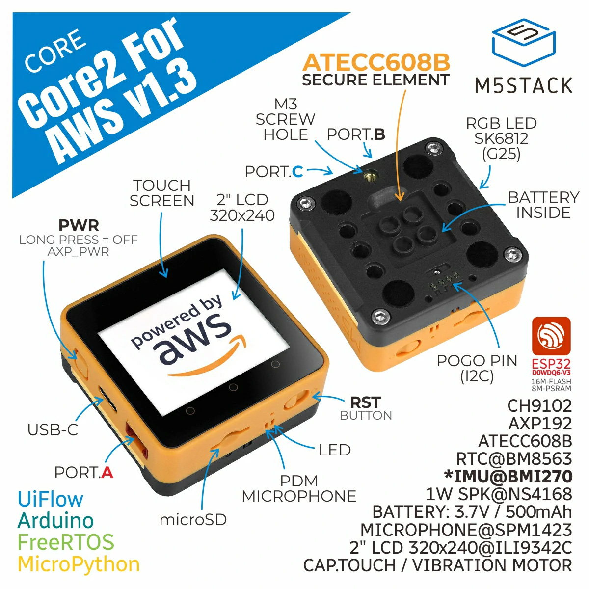 M5Stack Core2 AWS IoT Kit ESP3 – M5Stack Core2 Bewertung und Preis